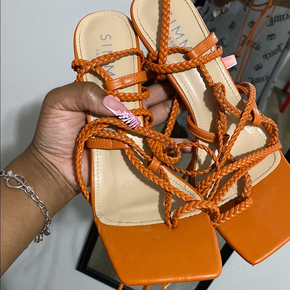 Orange Strappy Sandals